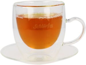 Cană din sticlă cu perete dublu